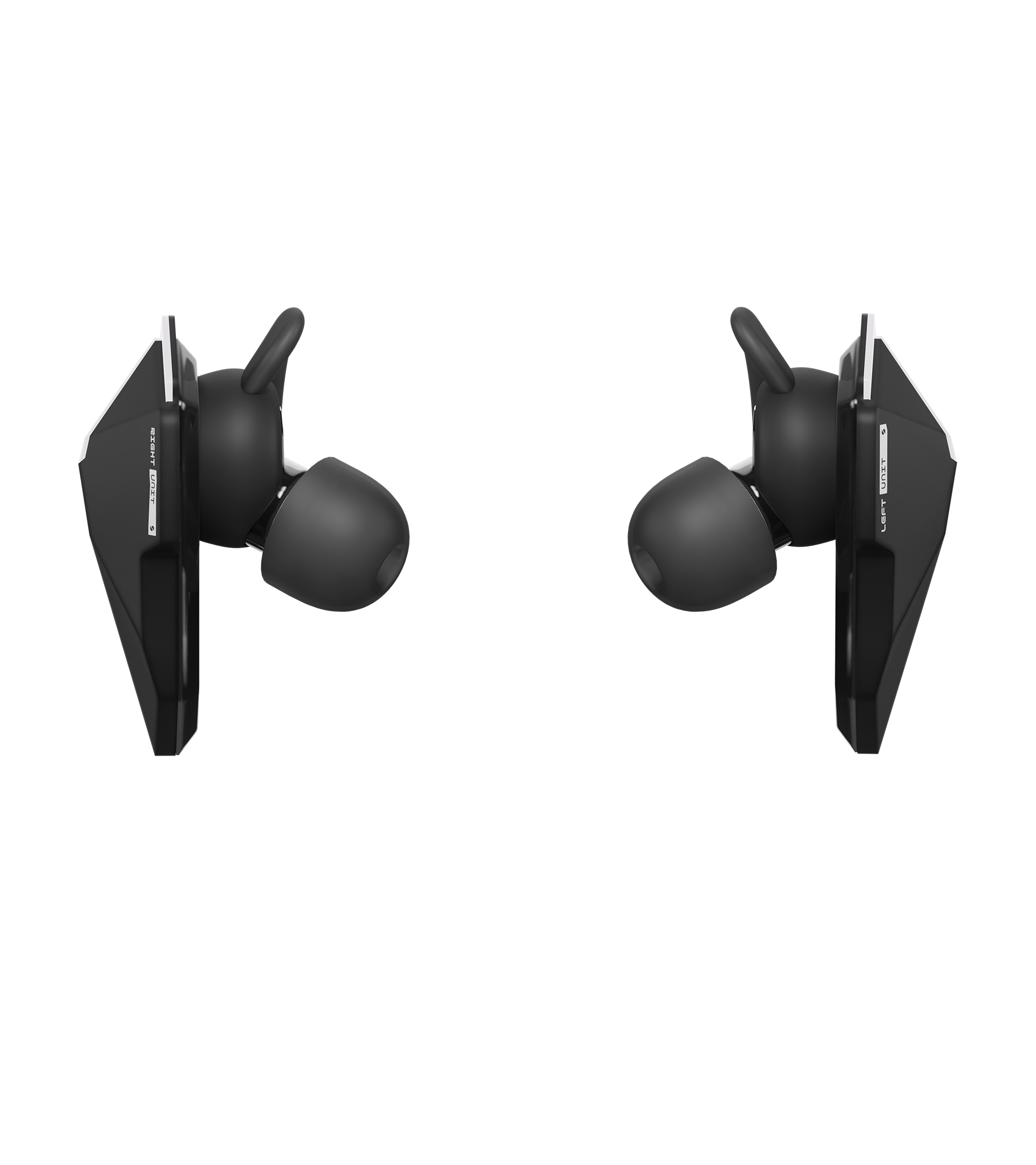 SANWEAR™ Dark Matter in-ear Bluetooth earbuds top view