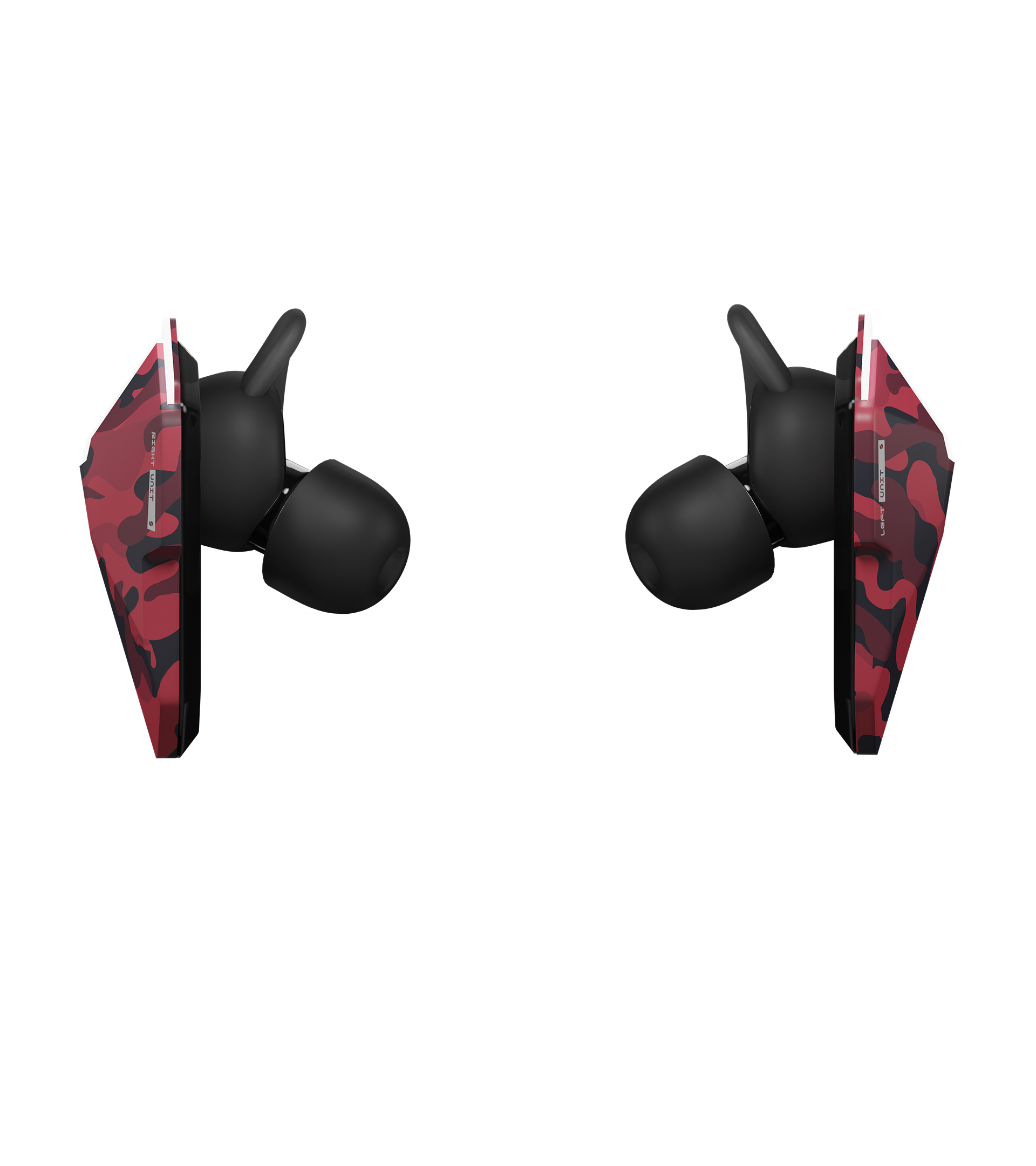 SANWEAR™ Jungle Blaze in-ear Bluetooth earbuds top view